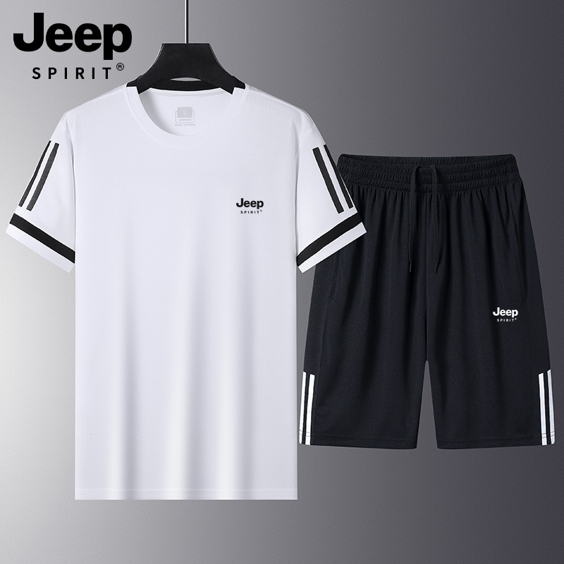 JEEP 여름 트레이닝 세트 반팔티 반바지 헬스복 운동복 - 상품 이미지
