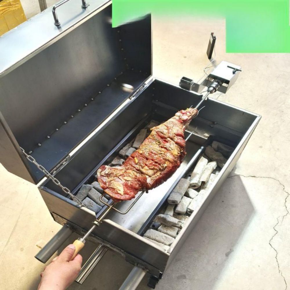 대형 통구이 바베큐 그릴 기계 화덕 야외 화로 전자동 회전식 장작 - 상품 이미지