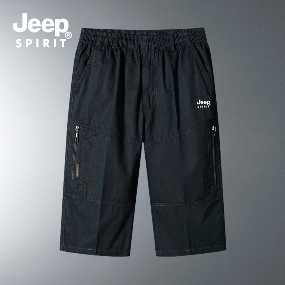 JEEP SPIRIT 남자 반바지 7부 밴딩 빅사이즈 여름 면 반바지 - 상품 이미지