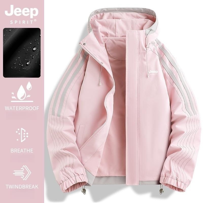 JEEP 지프 재킷 봄과 가을 야외 여자 후드 방수 바람막이 등산 자켓 - 상세 이미지 5