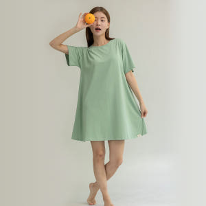 싸이클린 원피스잠옷 파자마 반팔 오가닉순면 여성잠옷 홈웨어 임산부선물 실... 착용 후기 | 사이즈/핏 총정리 - 상품 이미지 1