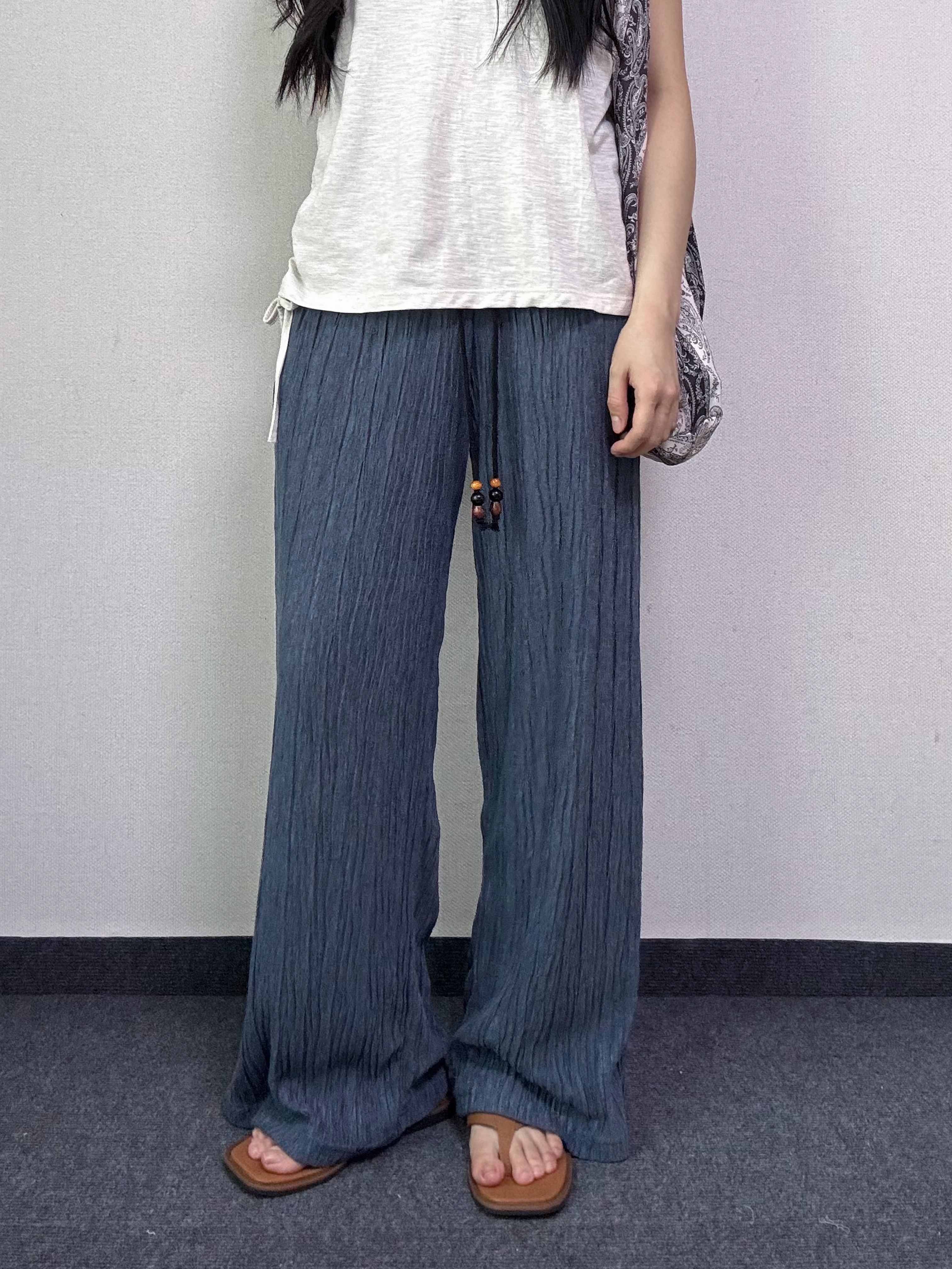 우디 플리츠 링클 밴딩 팬츠 [2Color] - 상세 이미지 2