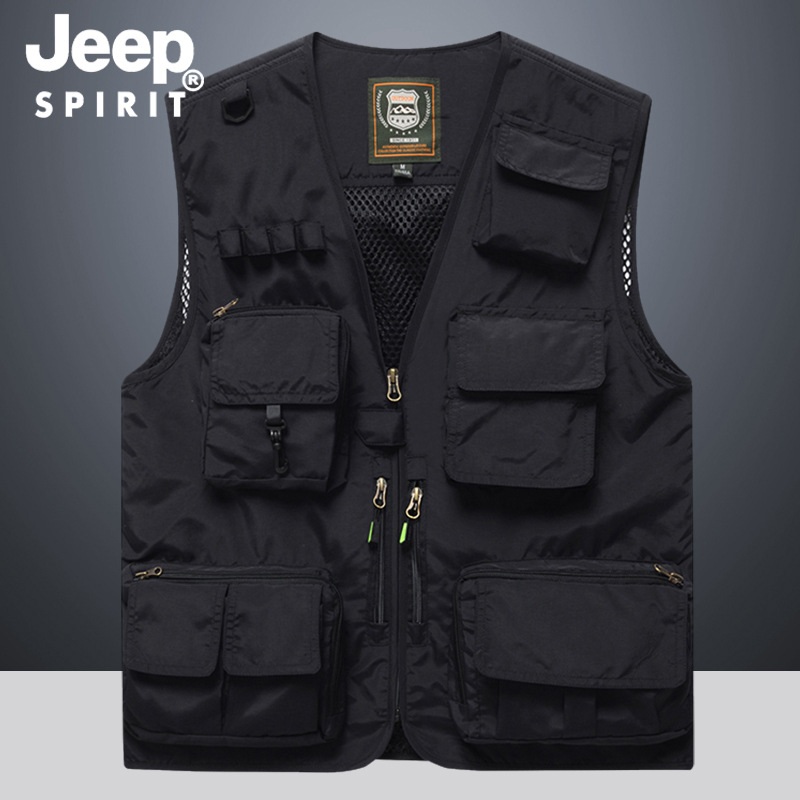 JEEP SPIRIT 남성조끼 여름 망사 멀티포켓 빅사이즈 작업조끼 - 상세 이미지 5