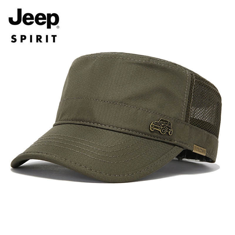 JEEP 지프 모자 여름용 남성용 플랫탑 통기성 메쉬 모자 캐주얼 군모 이미지 6
