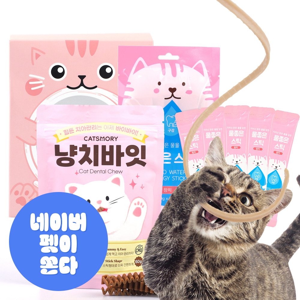 캣츠모리 덴탈세트 와이어츄 냥치바잇 물좋은스틱