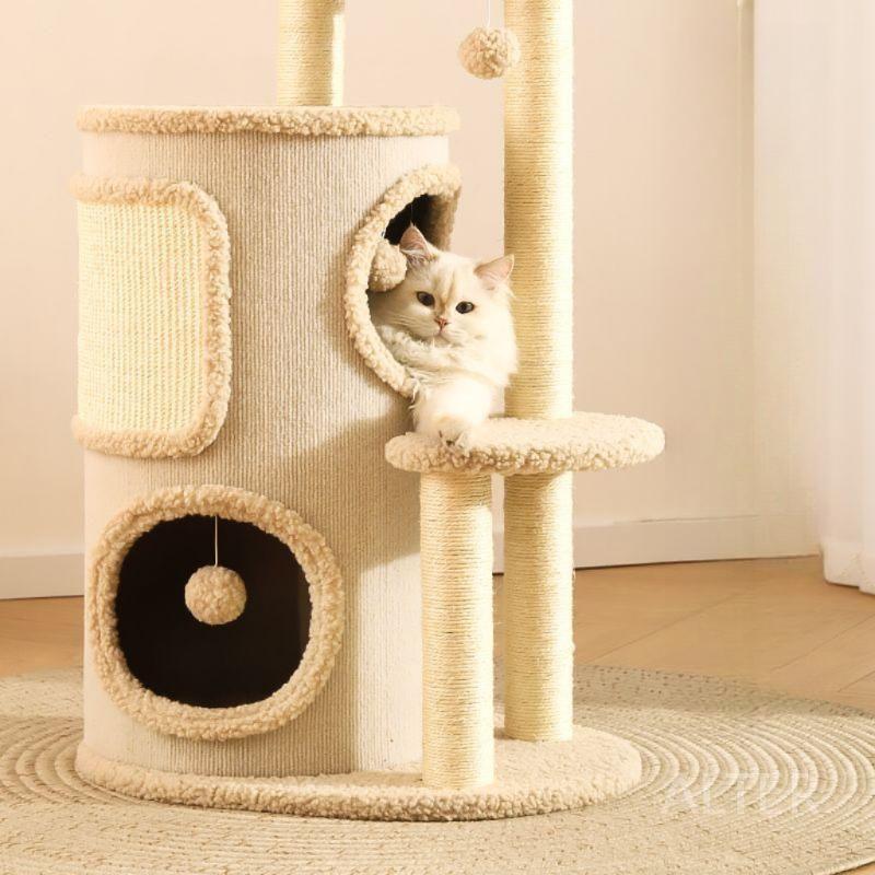 캣타워 노묘 낮은 고양이 빌라 뚱냥이 반려묘 고급형 4단 고양이 캣타워 - 상세 이미지 3