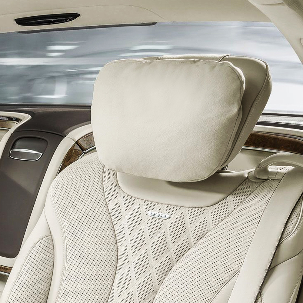 지엠지모터스 차량용 목쿠션 헤드레스트 목베개 스웨이드 벤츠 카니발 제네시스 bmw 1개