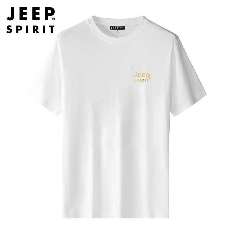 JEEP 지프 여름 통기성 아웃도어 레저 반팔 라운드넥 심플 티셔츠 남성 반팔티 - 상세 이미지 2
