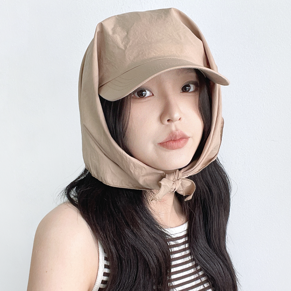 국내제작 무지 스카프 볼캡 휴양지 여름 남자 여자 두건 보넷 모자 - 상세 이미지 4