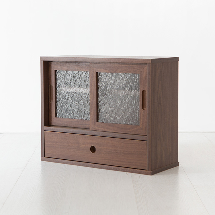 MUNIE 미니수납장 2문 D형 485x200x395mm, 2단, 브라운월넛베니어 6717.5036 - 상세 이미지 2