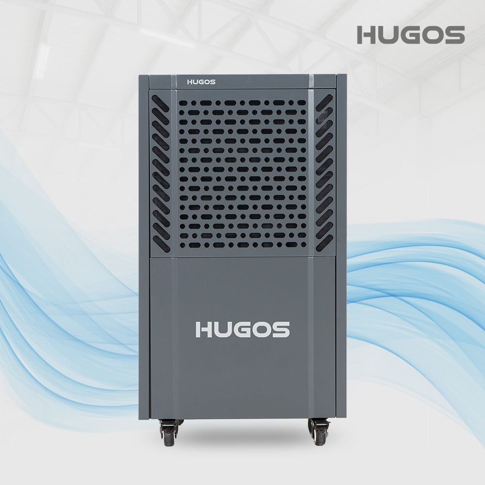 휴고스 산업용 이동식 제습기 100L 고효율 대용량 공업용 업소용 공장 창고 컴팩트형