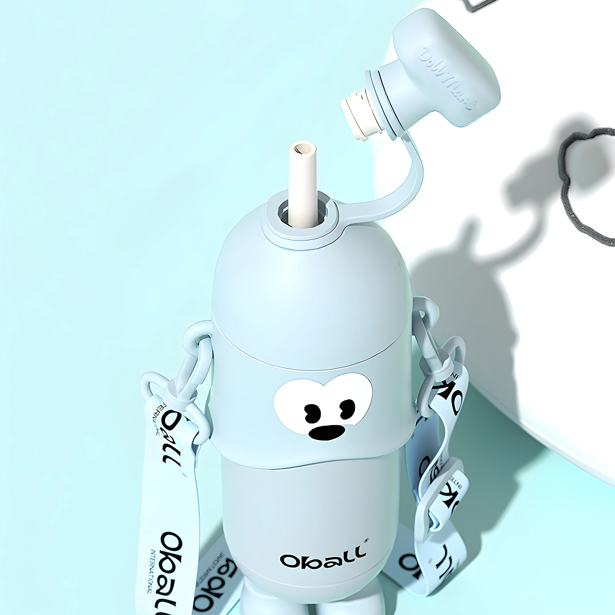 도도 오볼텀블러 400ml 스텐316 초등학생 유치원 어린이집 선물 빨대 스트랩 물병 이미지 6