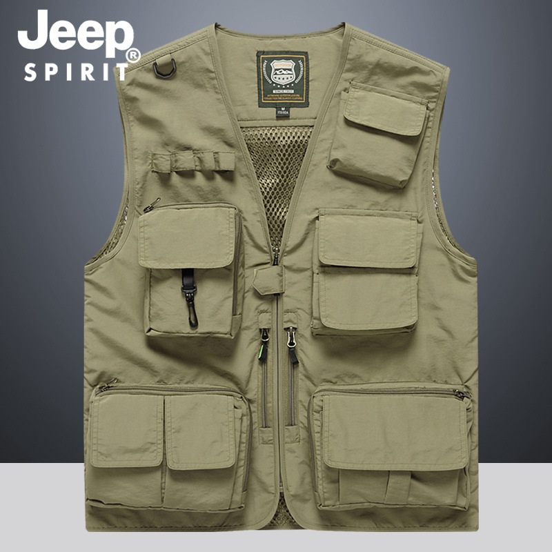 JEEP SPIRIT 남성조끼 여름 망사 멀티포켓 빅사이즈 작업조끼 - 상품 이미지