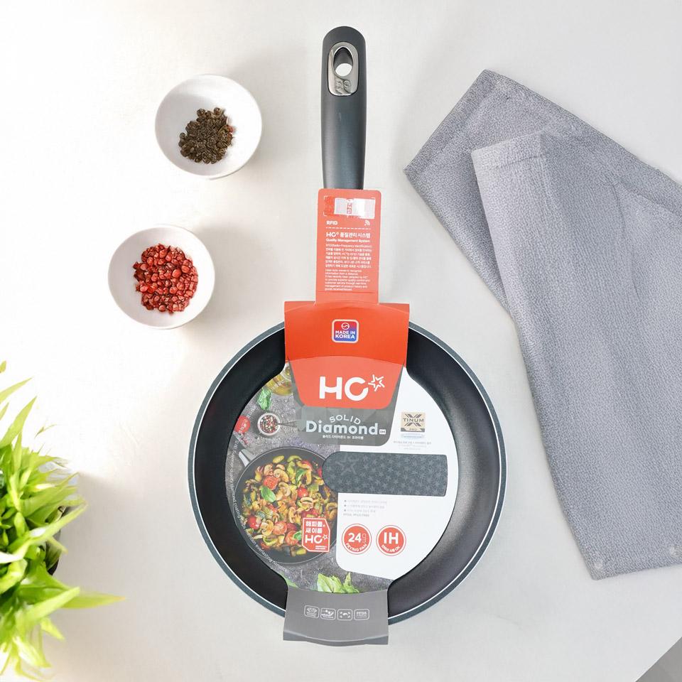 메가마트 해피콜 솔리드 다이몬드 IH 프라이팬  24CM