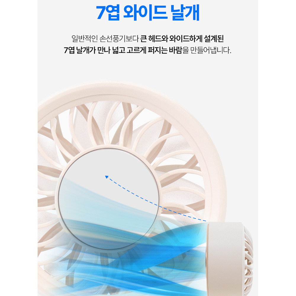 1+1 접이식 냉각 에어컨 미니 무선 휴대용 선풍기 핸디 손선풍기 손풍기 목 - 상세 이미지 3