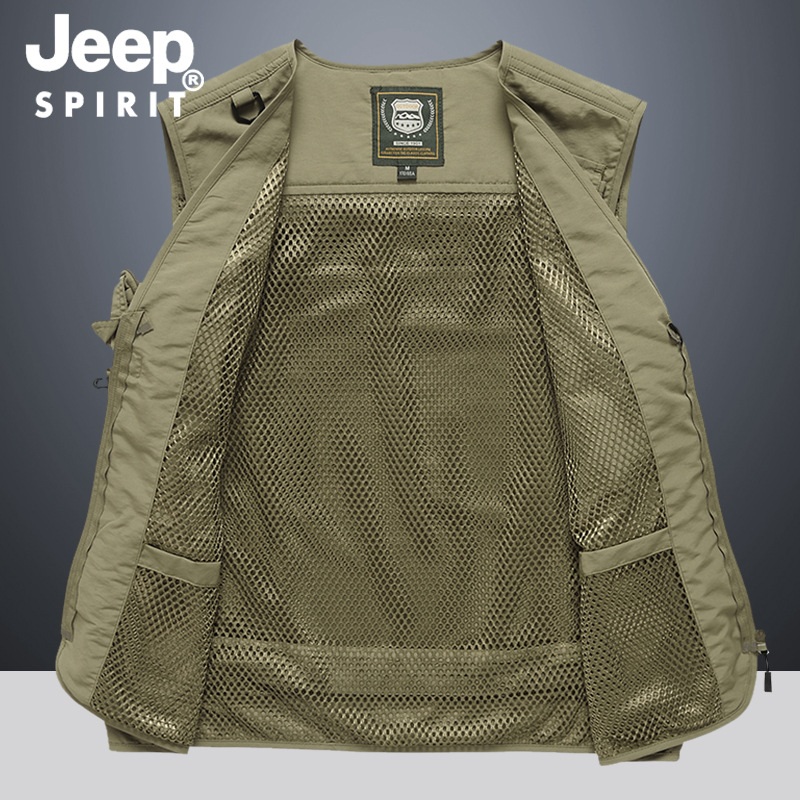 JEEP SPIRIT 남성조끼 여름 망사 멀티포켓 빅사이즈 작업조끼 - 상세 이미지 3