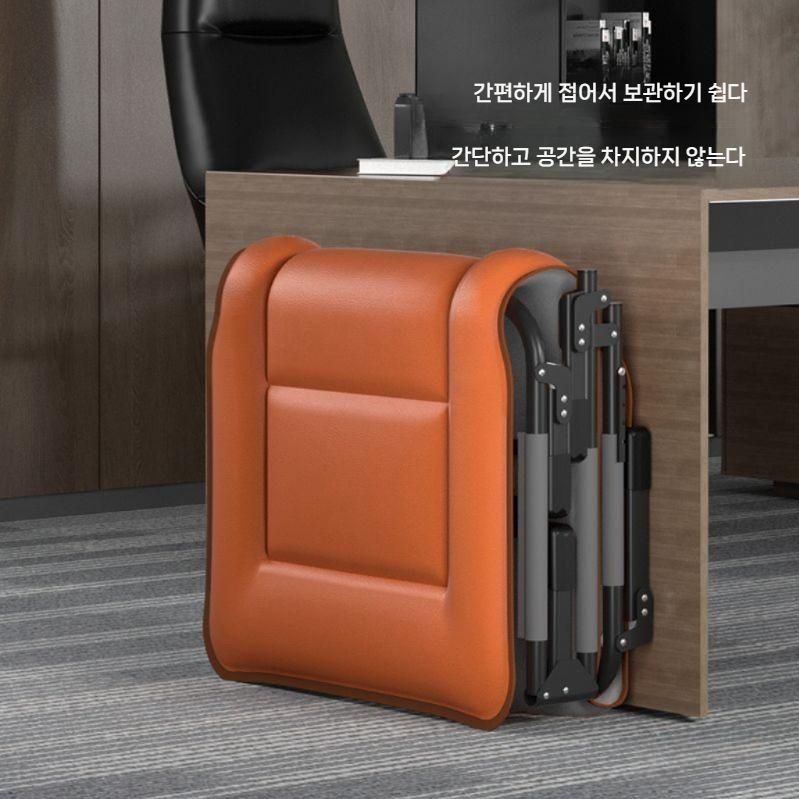 접이식침대 접이식 공간활용 간이침대 사무실 병원 캠핑 56cm 체크무늬 코튼 5단계 등받이 조절 기능 - 상세 이미지 3