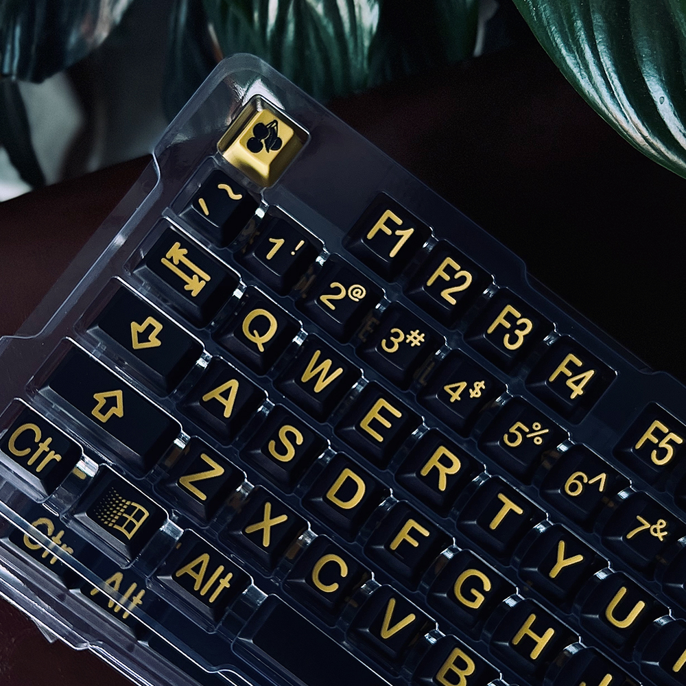 TUT Retro Yellow On Black 염료승화 PBT 키캡 - 상세 이미지 4
