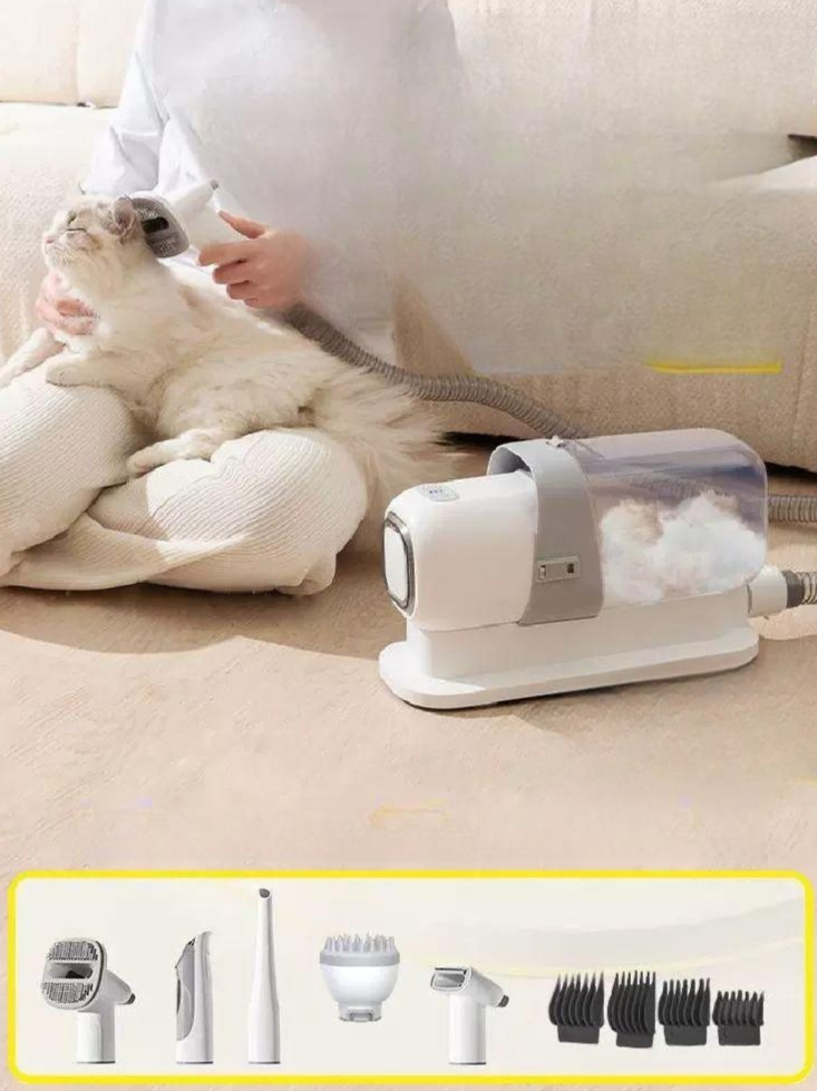 강아지이발기 털 빗질 고양이 바리깡 흡입 셀프미용 청소기기계   다기능 털 관리기 1기계 5용 다용도 - 상품 이미지