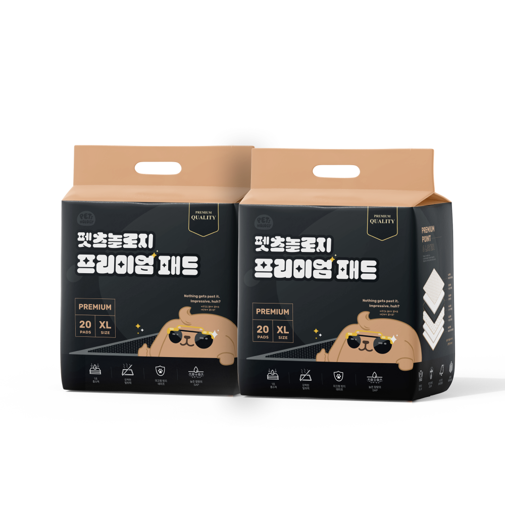 펫츠놀로지 괴물 흡수력 프리미엄 메쉬 배변패드 대형, 20매입, 2개 - 메인 이미지