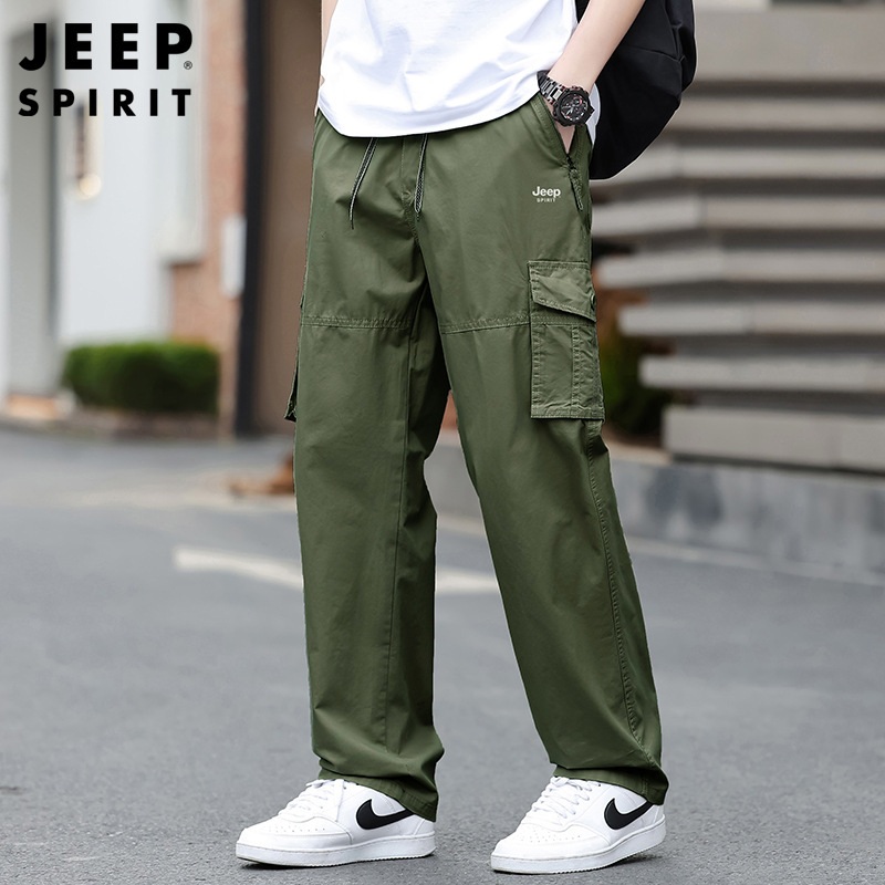 JEEP 지프 남자 카고바지 포켓 아웃도어 캐주얼 코튼 스포츠 팬츠 - 상세 이미지 5