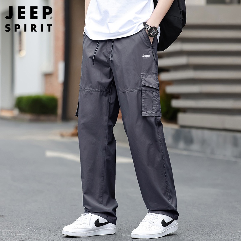 JEEP 지프 남자 카고바지 포켓 아웃도어 캐주얼 코튼 스포츠 팬츠 - 상세 이미지 3