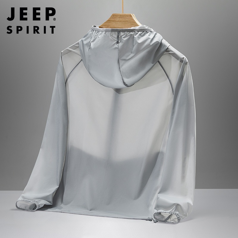 JEEP SPIRIT 남녀공용 여름 얇은 신축성 속건 통기성 루즈 캐주얼 바람막이 - 상세 이미지 5