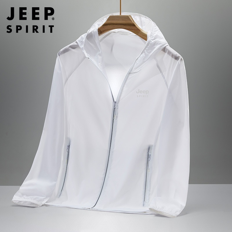 JEEP SPIRIT 남녀공용 여름 얇은 신축성 속건 통기성 루즈 캐주얼 바람막이 - 상세 이미지 4