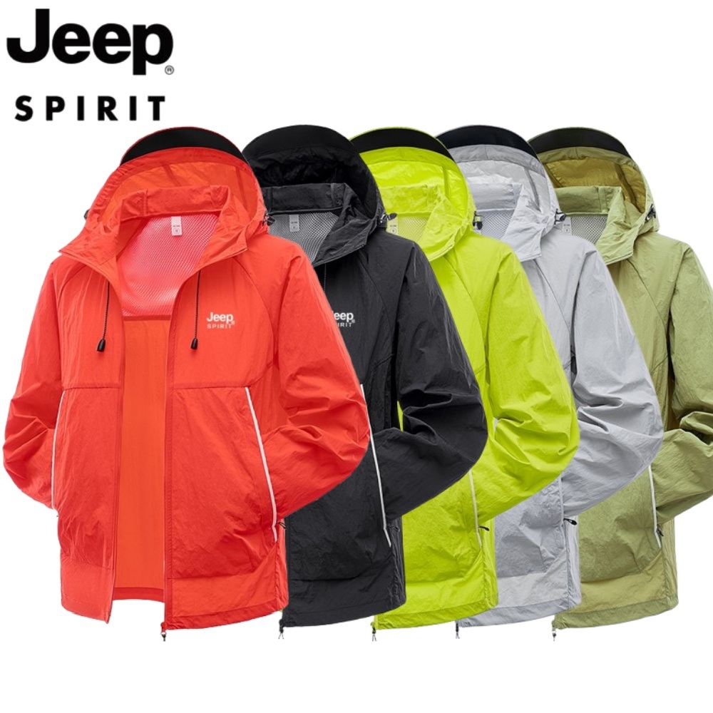 JEEP 지프 남녀공용 등산복 단색 바람막이 자외선차단 경량 잠바 어업 자켓 - 상품 이미지