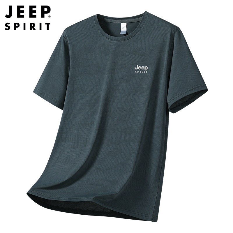 JEEP/지프 남자빅사이즈반팔티 캐주얼 자수 여름 라운드넥 티셔츠 - 상세 이미지 4