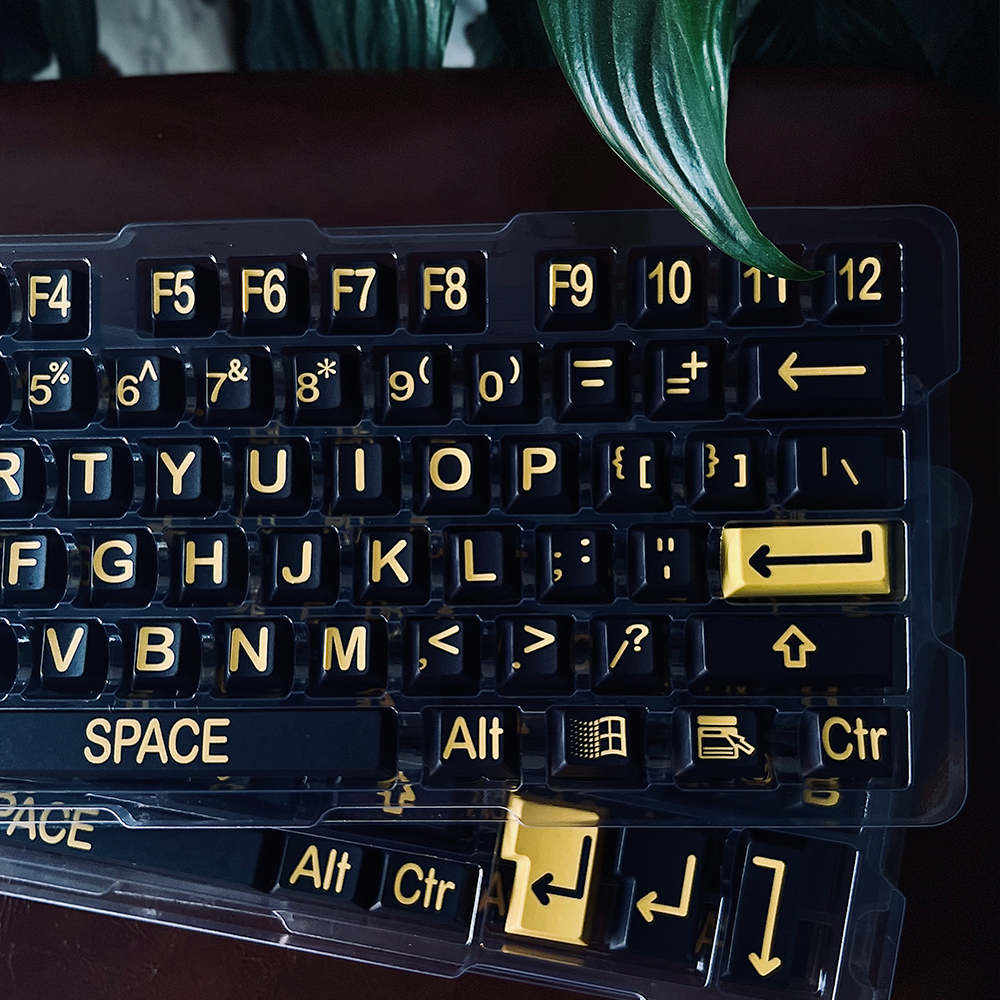 TUT Retro Yellow On Black 염료승화 PBT 키캡 - 상세 이미지 2