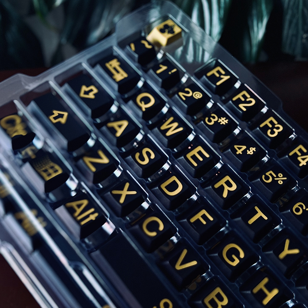 TUT Retro Yellow On Black 염료승화 PBT 키캡 - 상세 이미지 3