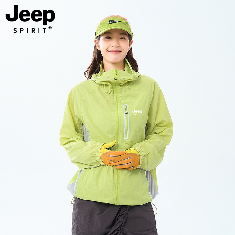 JEEP 여성 속건성 자외선차단 코트 산악용 아웃도어 얇은 재킷 - 상세 이미지 3