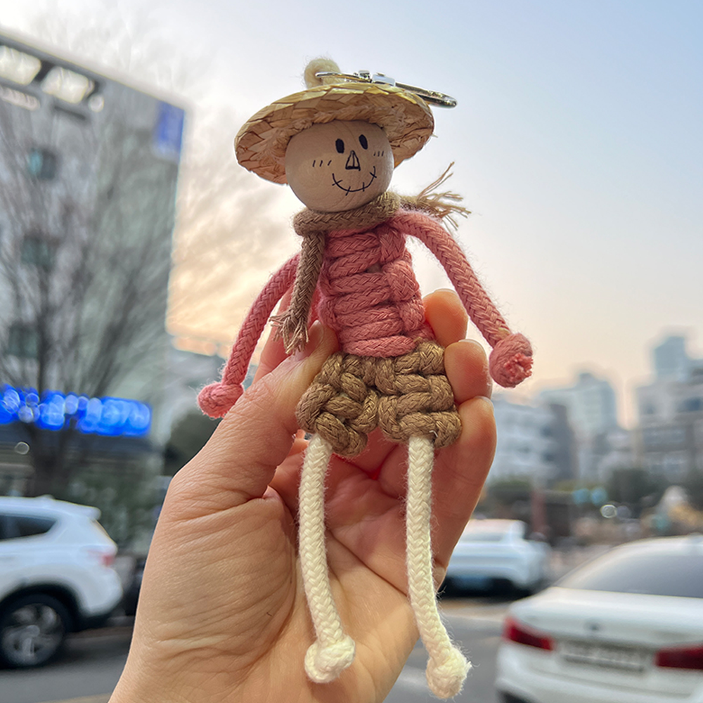 허수아비 걱정인형 만들기 DIY키트 마크라메 키링 세트 5컬러 [수업 가꾸 선물 집콕취미] - 상세 이미지 2
