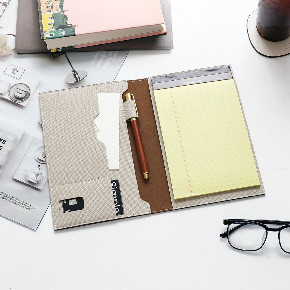 오브리즈 헤링본 가죽 메모패드+속지SET 리갈패드 포켓수납 A5 제품 이미지