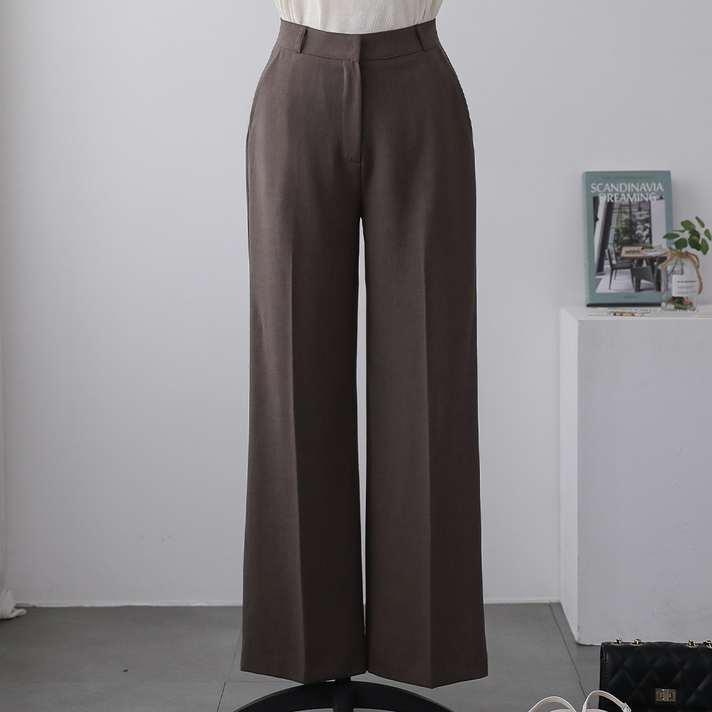 크리즈 쿨 린넨 레이온 와이드 일자 베이직 썸머 슬랙스 - 상품 이미지