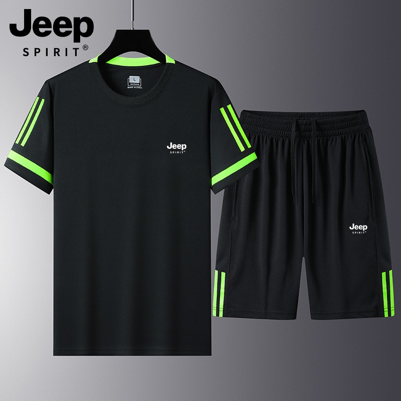 JEEP 여름 트레이닝 세트 반팔티 반바지 헬스복 운동복 - 상세 이미지 3