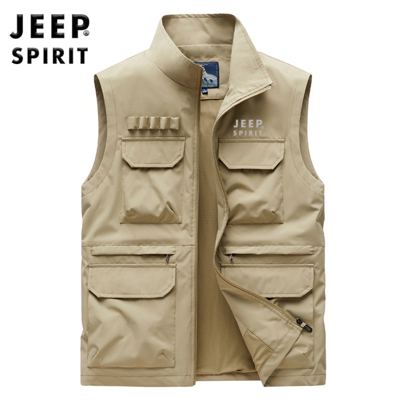 JEEP 지프 봄 여름 남자 조끼 여름 낚시 포켓 베스트 아웃도어 이미지 6