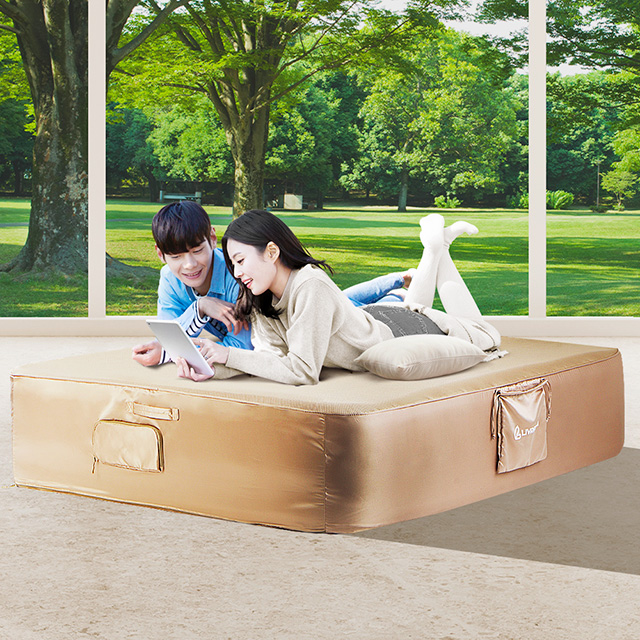 에어침대 자충매트 휴대용매트리스 메트 경량에어매트 야외 웨이브블럭에어매트 40cm 더블 - 상품 이미지
