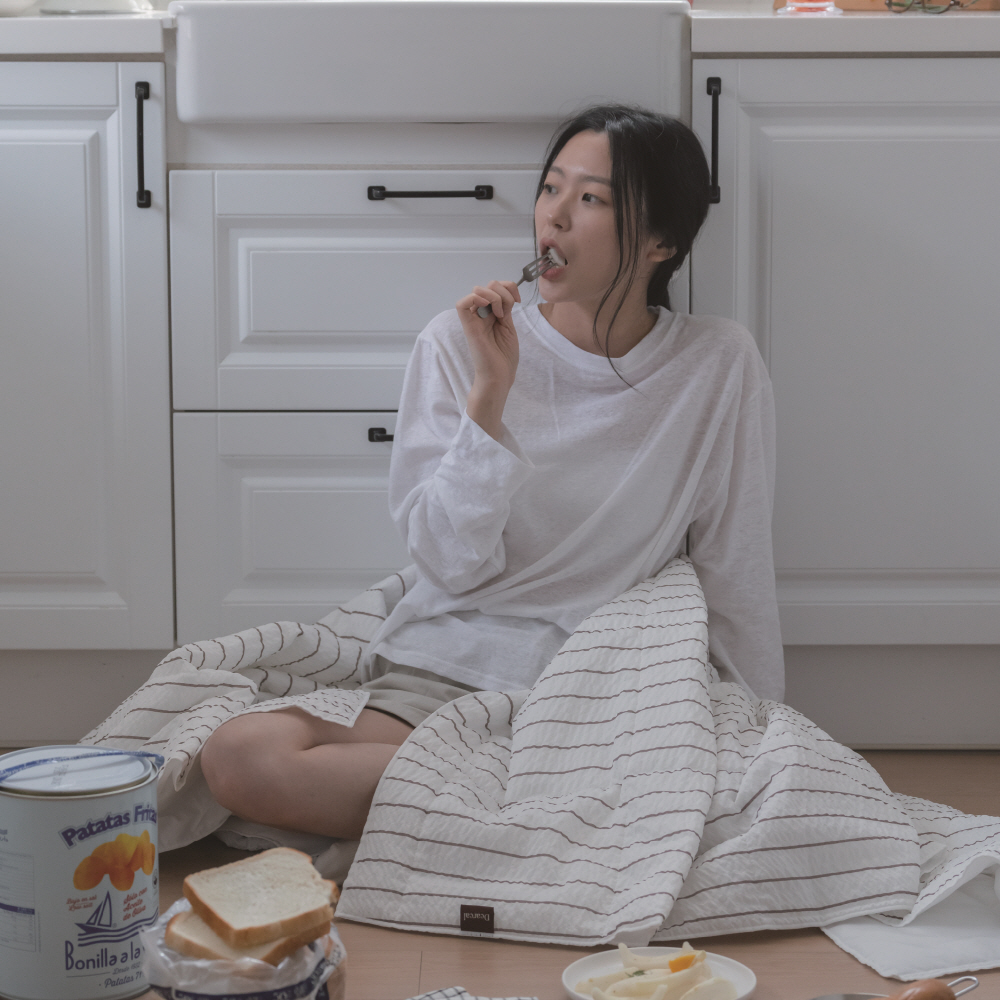 디어리얼 시어서커X듀라론 팝콘 여름용 양면 냉감 차렵이불(쿠키)(2size) - 상세 이미지 5