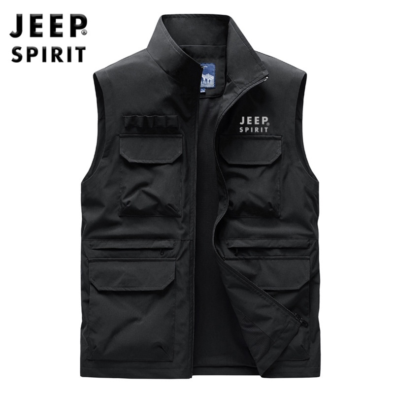 JEEP 지프 봄 여름 남자 조끼 여름 낚시 포켓 베스트 아웃도어 - 상세 이미지 3
