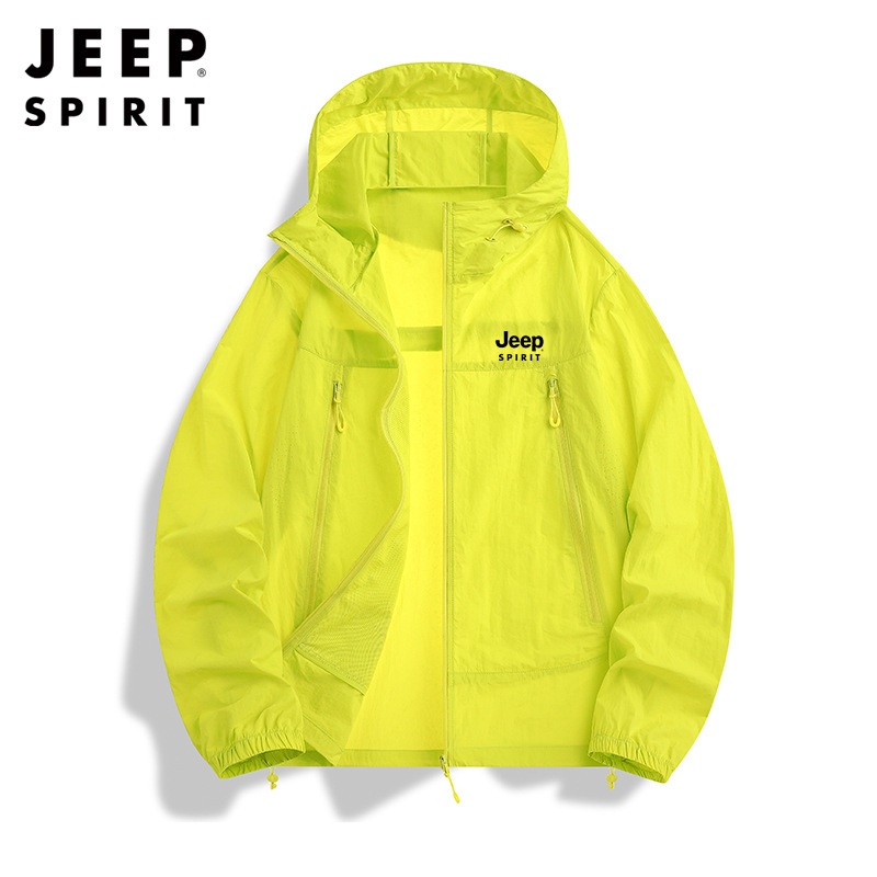 JEEP SPIRIT 지프 봄 여름 커플 아웃도어 루즈 후드 자외선 차단 의류 남녀 공용 - 상세 이미지 4