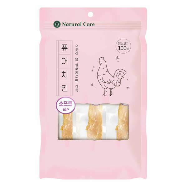 네츄럴코어 퓨어치킨 소프트 10P 강아지 간식 : 스켈리