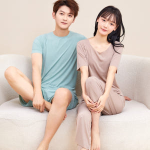 반팔긴바지잠옷 빅사이즈 냉감잠옷 커플파자마 착용 후기 | 사이즈/핏 총정리 - 상품 이미지 4