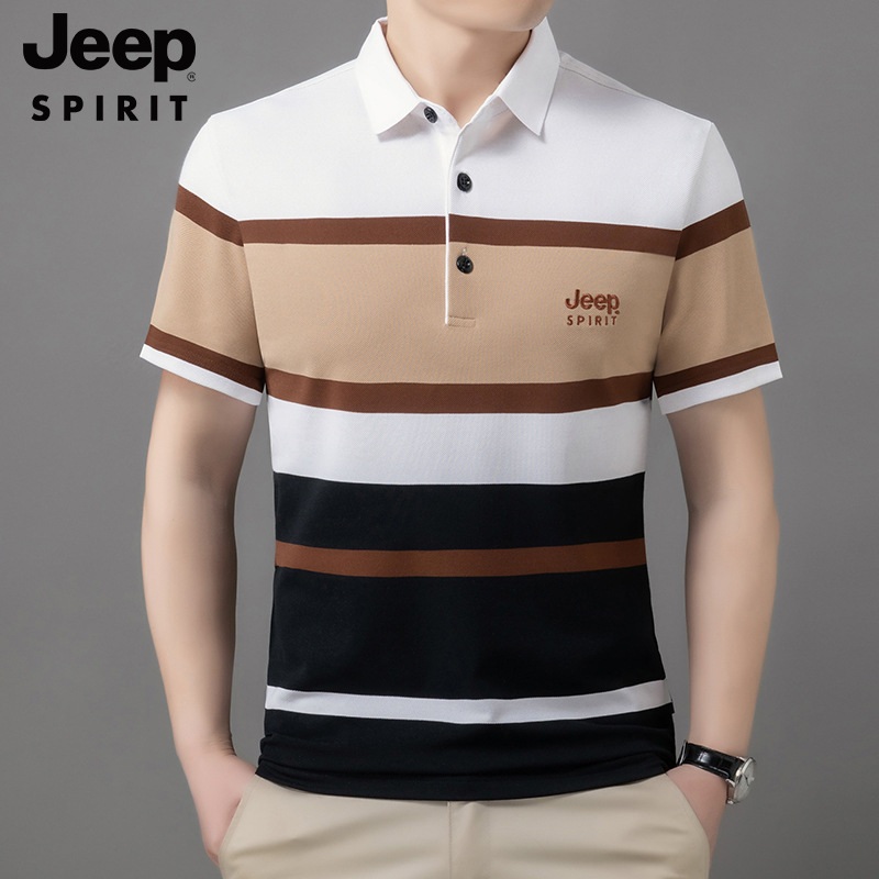 JEEP SPIRIT 지프 남자 티셔츠 통기성 캐쥬얼 카라티 반팔 - 상세 이미지 5