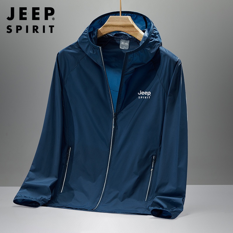 JEEP SPIRIT 남녀공용 여름 얇은 신축성 속건 통기성 루즈 캐주얼 바람막이 - 상세 이미지 2