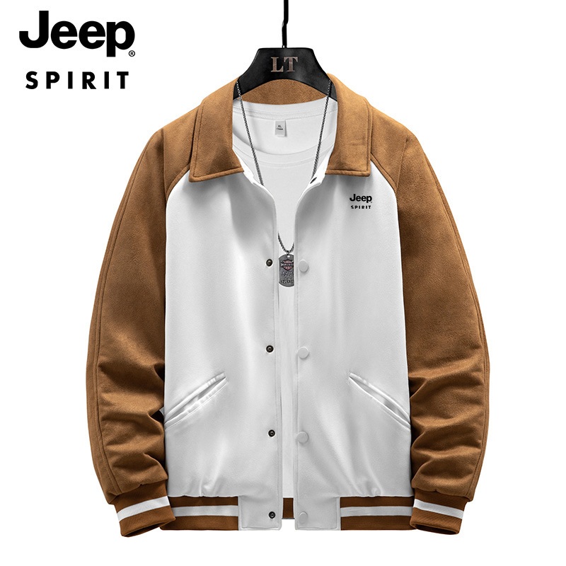 JEEP SPIRIT 남성용 스웨이드 집업 트러커 자켓 캐주얼 라글란 슬리브 재킷 - 상세 이미지 5
