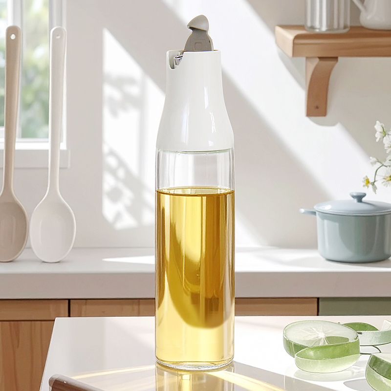 유리 오일병 자동개폐 소스병 조미료통 시럽 간장병 500ml - 상세 이미지 2
