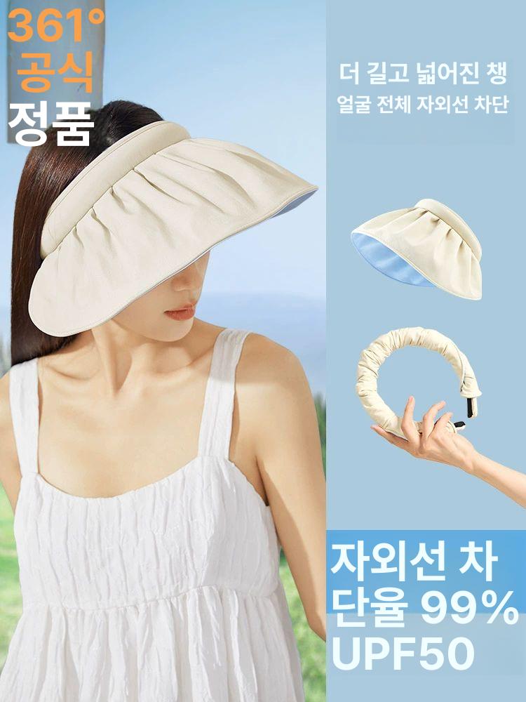 여성 여름 자외선 차단 선햇 여성모자 여름모자 자외선차단모자 썬캡 여성썬캡 베이지 P 030 - 상세 이미지 2
