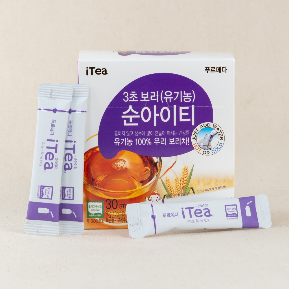 싸리재 타먹는 유기농 보리차 분말 찬물에 잘 녹는 아기보리차 가루 30스틱 - 상세 이미지 2